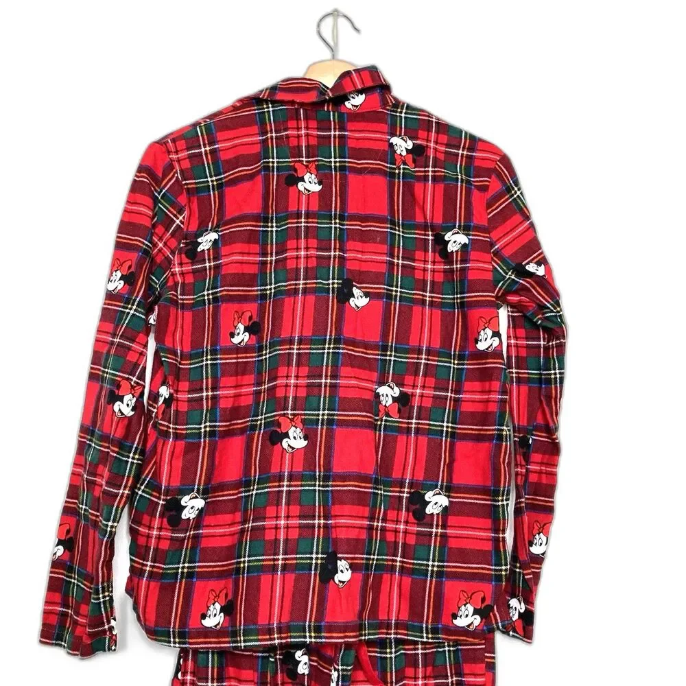 Old Navy x Disney Mickey Mouse & Friends Flannel Pajama Set Womens XS Christmas
